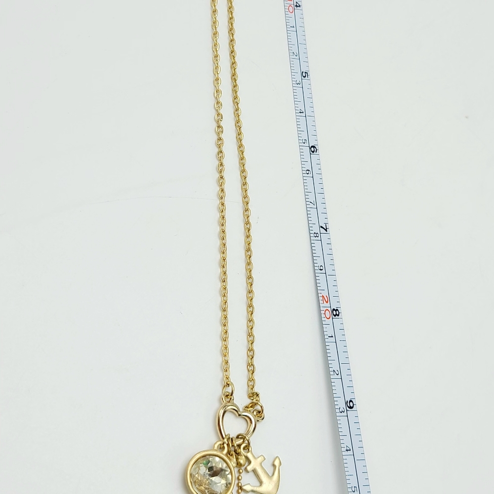 Gold tone religious charm necklace - Picture 4 of 5